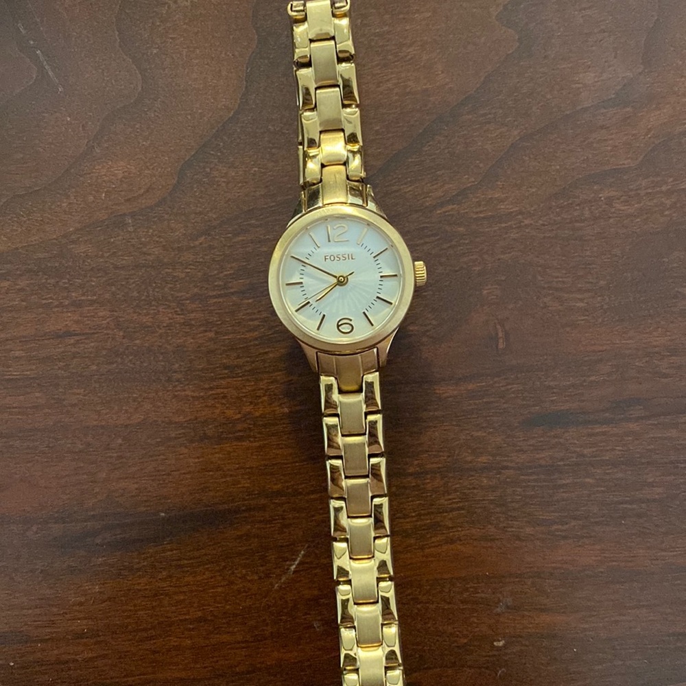 Gold Fossil Watch